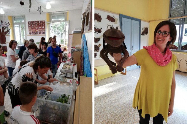 Affollamento di curiosi nel pomeriggio e... Tina la formica! Ma dove hanno trovato il pupazzo/muppet di una formica???? Arriva da Internet... se non sbaglio dalla Finlandia!!!